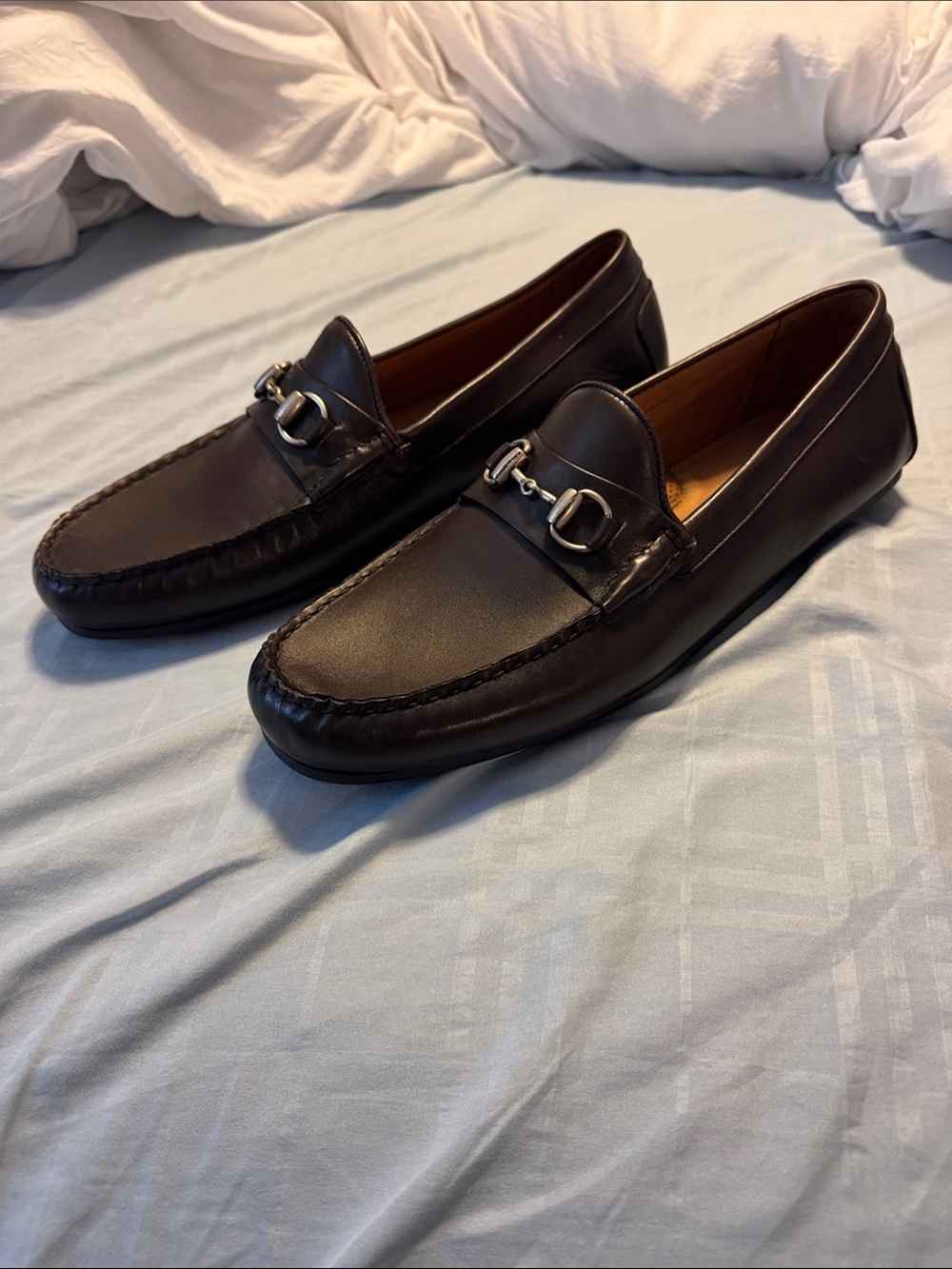 Mens 14 D Allen Edmonds Sebastian bit driving loafer brown NWOT